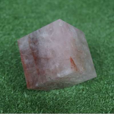 1.23LB 2.3" Natural Red Hematoid Quartz Crystal Square Heptahedron Healing