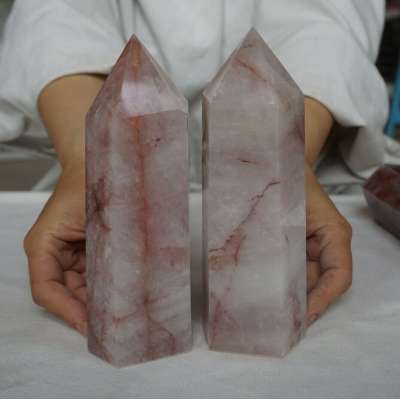 Factory wholesale price 10.19LB 6Pcs Natural Red Hematoid Quartz Crystal Gem Stone Point Tower Healing