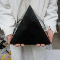 22.21LB 9.2" Natural Reiki Energy Charged Black Obsidian Pyramid Crystal Healing