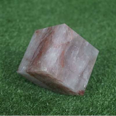 1.23LB 2.3" Natural Red Hematoid Quartz Crystal Square Heptahedron Healing