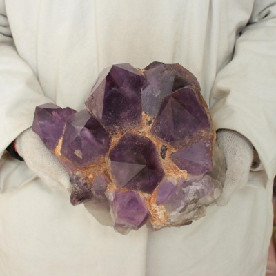 20.92LB 9.8 Natural Purple Amethyst Crystal Cluster Points Raw Rock Uruguay