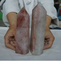 Factory wholesale price 9.2LB 6Pcs Natural Red Hematoid Quartz Crystal Gem Stone Point Tower Healing