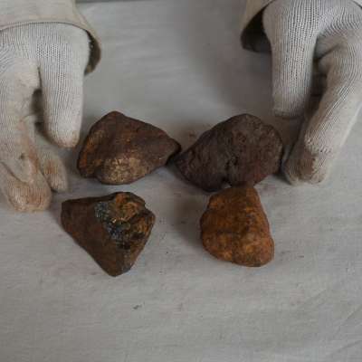 2.46LB 4Pcs Rare Natural Iron Meteorites Specimens NanDan Guangxi China