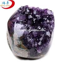 wholesale small parts of natural brazil amethyst geode/rock quartz amethyst crystal stone for gift/ home decoration