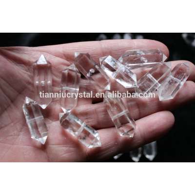 3CM Natural Quartz Crystal Double Points With holes,Crystal Pendants Necklace