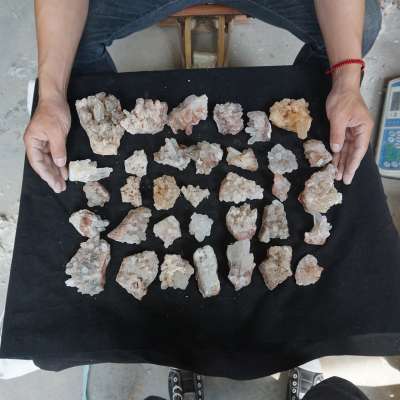 9.84LB 34 Pcs Natural White Clear Quartz Crystal Cluster Points Original Healing