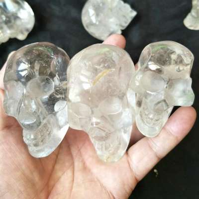 2-3" Natural Clear Quartz Crystal Skulls Head Sculpture Healing Wholesale Price Factory China