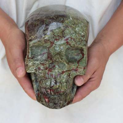 19.9LB 8 Natural Dragon Blood Gem Stone Jasper Crystal Skulls Carving Healing