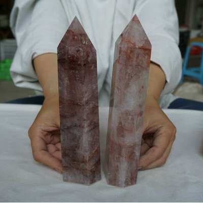 Factory wholesale price 9.9LB 6Pcs Natural Red Hematoid Quartz Crystal Gem Stone Point Tower Healing