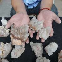 8LB 16 Pcs Natural White Clear Quartz Crystal Cluster Points Original Healing